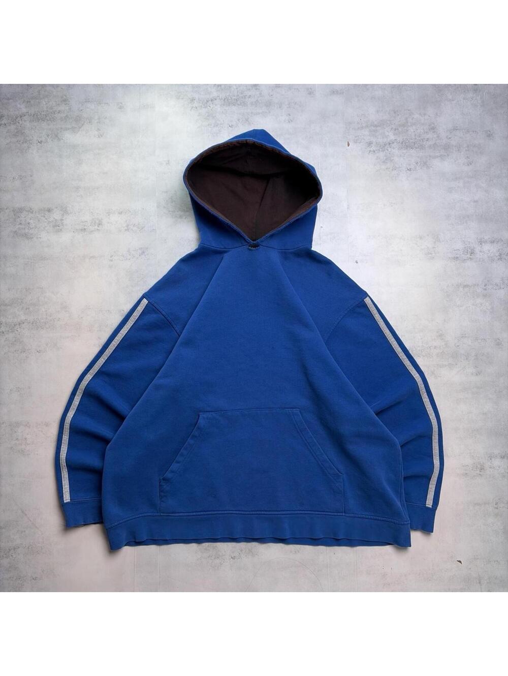 Vintage Blue Cheetah Grunge Distressed Boxy Hoodie